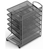 Simple Houseware 6-Tier Sliding File Organizer, Desk Letter Tray for