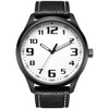 NUOVO Mens White Big Dial Arabic Numerals Black Belt Mens