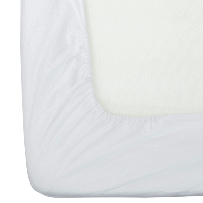 HOMESCAPES Luxury Flannelette White Brushed Cotton Fitted Sheet, Heavy weight