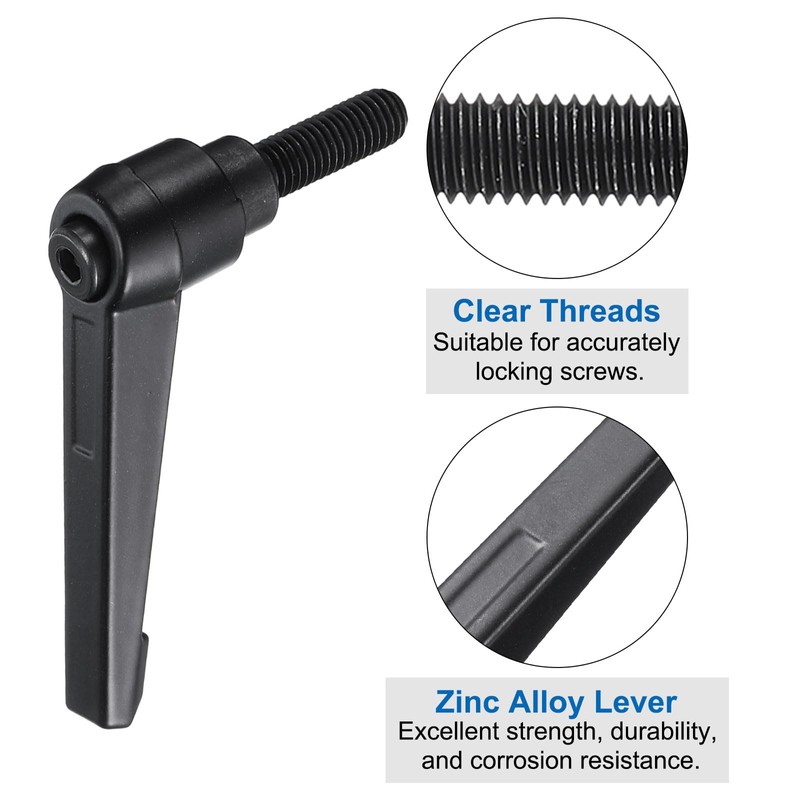 sourcing map 4pcs Clamping Lever Adjustable Handle Set Metric M8