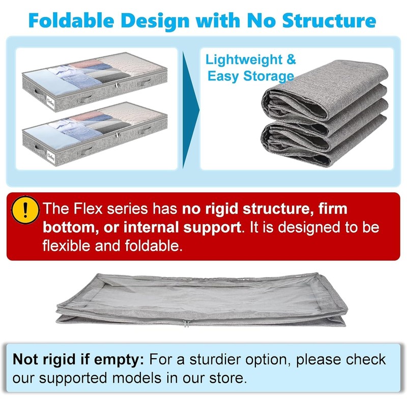4 Inch Low Profile Under Bed Storage Drawer 4 Pack,