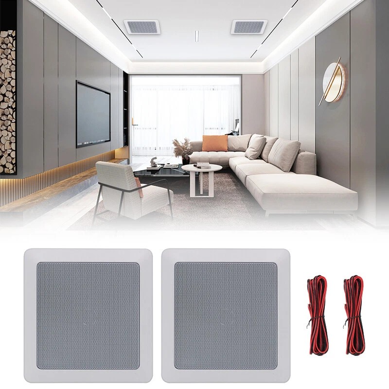 Herdio 5.25Inch Bluetooth Ceiling Speakers+Wall Mount Control Amplifier Receiver