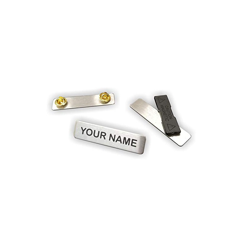 Uniform Name Badge, Military/Police Style with Clutch or Magnet Back,