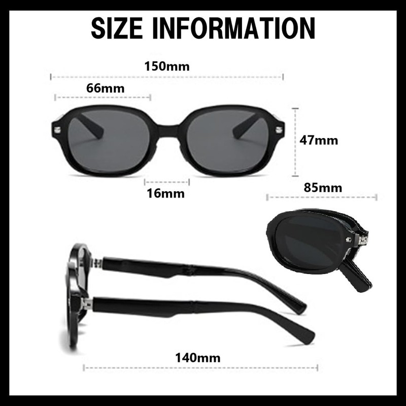 REONAS Women's Folding Polarized Sunglasses, UV Protection, Travel, Portable, Popular