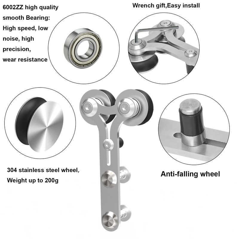 TSMST 6FT Sliding Barn Door Hardware Kit, Stainless Steel Heavy