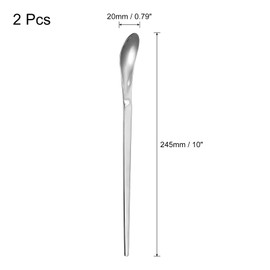 sourcing map Set of 2 Long Handle Spoon, 10-Inch Stainless Steel Ice Cream Spoon Cocktail Stirring Spoons Coffee Spoons for Mixing, Beverage, Coffee (Silver Silver)