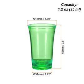 sourcing map Shot Glasses 1.2oz Polystyrene Shot Glasses Ombre Multicolored Shot Glasses Bulk for Cocktail Round Shot Glasses Spirits Liquors, Green