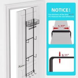 VITVITI Over the Door Hat Rack Organizer, 4 Tier Cowboy Baseball Cap Hat Rack for Door Wall Mounted, Metal Over Door Hanging Hat Organizer for Closet Bedroom, Black