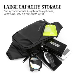 XFSRG Bum Bag Women Men Belt Bag Waist Bag Sport Waterproof Bag for Outdoor Camping Hiking Fitness Bicycle Running, black