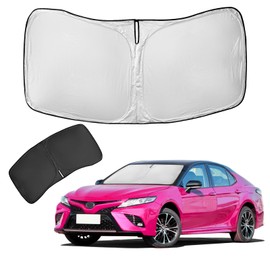 for Toyota Camry Sun Shade Sunshade Windshield Cover - 4 Layers Front Window Shade for Camry 2018-2024 LE XLE Hybrid SE XSE Sun Visor - 240T Shade Blocks UV Rays Car Accessories