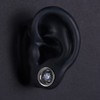 COOEAR 1 Pair Stainless Steel Tunnels Gem Ear Plugs Eyelet