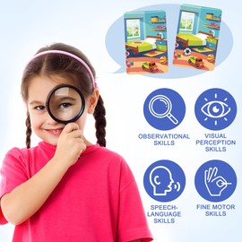 BenBen Spot The Differences Card Game for Kids, Matching Game, un Picture Puzzle Activity Cards for Family Game Night and Travel Games, Ages 2+