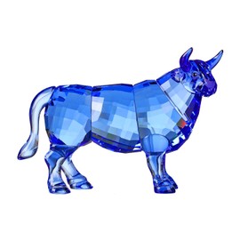 Crystal Bull Cow Ox Cattle New 2021 Home Decorations Figurines Collectibles Animal (Blue)