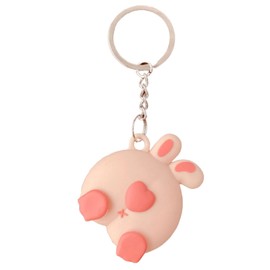 Rertnocnf Portable Case for Air Tag, Kawaii Cute Cartoon Rabbit Ass Silicone Anti-Scratch Protective Cover Compatible with Airtags Finder Location Tracker Keychain for Kids Pets Keys