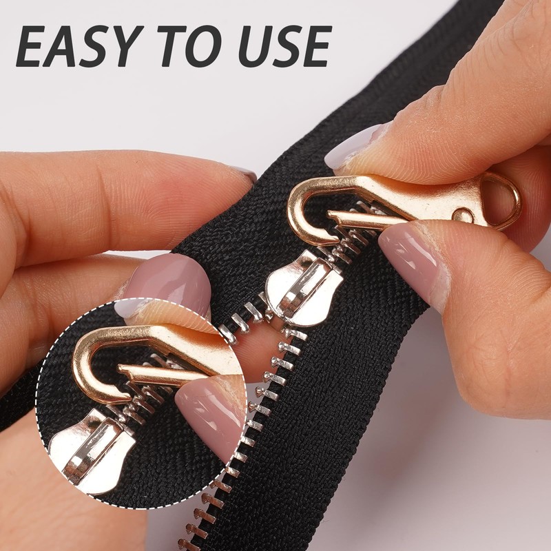 Deoward Zipper Pull, 6 PCS Replacement Metal Zipper Handle Mend
