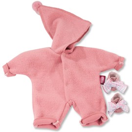 Götz 3403329 Baby Suit Pointed Hat Pink - Doll Clothing Size S - 3-Piece Clothing and Accessory Set for Baby Dolls from 30 - 33 cm