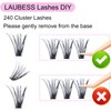 Lash Clusters 40D LAUBESS Eyelash Clusters Individual Lashes Mixed Tray