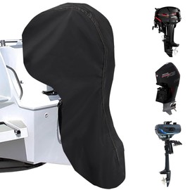 Außenborder Abdeckung 20-30 PS (Ø 165 cm x H 137 cm), wasserdichte Schutzhülle aus 420D Oxford-Stoff mit Kordelzug & Reißverschluss, UV-beständig, Abdeckhaube für Bootsmotor