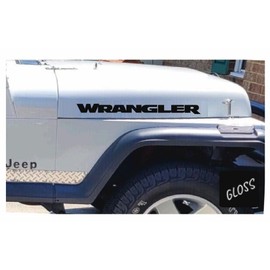 Decal Mods Wrangler Hood Decal Sticker fits Jeep Wrangler YJ (1986-1995) [Black Gloss] SJ4T7