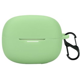 QWYJ Funda para Redmi Buds 8 Pro/Buds 6 Pro Case Carcasa Protectora de Silicona Funda con Mosquetón Llavero Anti-perdida (Matcha Verde)