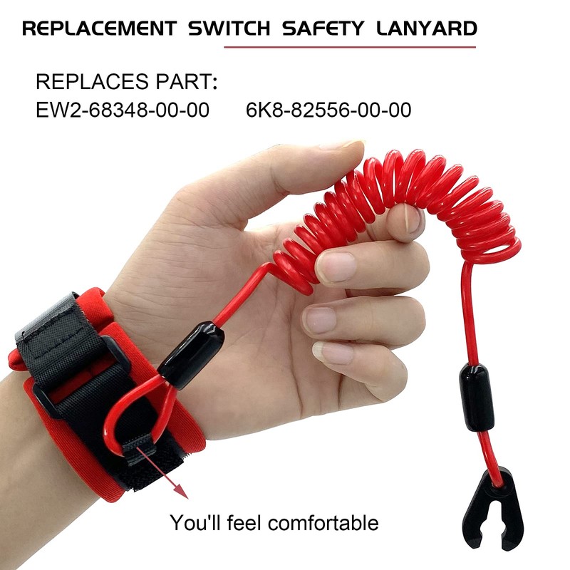 Boat Engine Emergency Stop Switch Safety Lanyard Cord Replacement for