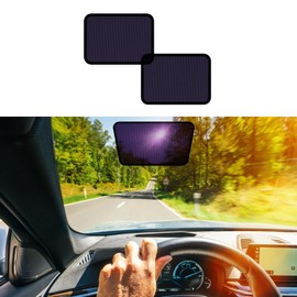 KOCZIL Square Static Cling Car Window Shades for Windshield & Side Windows – Universal Fit (9.84" x 7.09") Driver Side Window Sunshade, Glare-Reducing Window Cover with Durable Mesh & Dark PVC Film