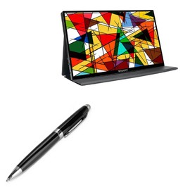 BoxWave Stylus Pen Compatible with WIMAXIT Portable Touch Screen Monitor M1400CT (14 in) - EverTouch Meritus Capacitive Styra, Capacitive Stylus with Rollerball Pen - Jet Black