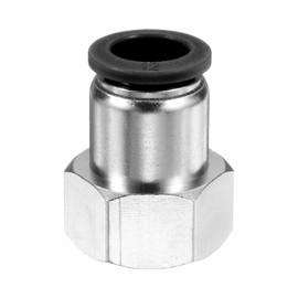 sourcing map Push to Connect Fittings 12mm Tube OD x 1/2" NPT Thread Female Straight Pneumatic Tube Fittings PCF12-N04 Quick Connect Air Line Fittings Air Hose Fittings, Black