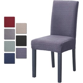 ROTKUSZ Pack of 4 Universal Stretch Chair Covers, Jacquard Cover, Removable Washable Chair Cover, Stretch Chair Cover, Modern Stretch Chair Cover for Banquet Decoration and Wedding Parties, Grey Blue