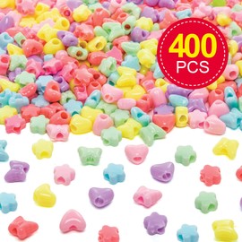 Baker Ross Pastel Mixed Pony Beads - Pack of 400, Easter Crafts, Craft For Kids (AT405)