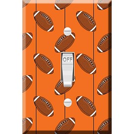 Toggle Wallplate, Single Light Switch Cover Plate - American Football on Stripes