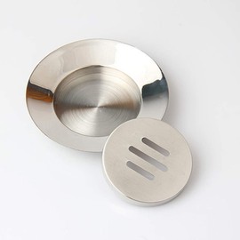 BESPORTBLE Round Soap Dish Stainless Steel Soap Holder Bathroom Shower Double Layer Drain Soap Box (Silver / 12 x 12 cm)
