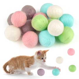 Maxmoc Colourful Cat Toy Ball, Pack of 15 Cat Balls, Soft Felt Balls, Cats, Interactive Toy for Cats, for Indoor and Outdoor Training, Play, 3 cm