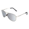 Macro Giant Classic Drop Shape Sunglasses, Silver Frame, Mirror Silver