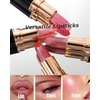 Rose Red Metallic Glitter Lipstick Long Lasting,Diamond Nude Shimmer Lip