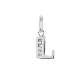 NKlaus Letter L Small Pendant 925 Sterling Silver 8 mm Alphabet Zirconia 9184, Precious metal, Zircon gemstone.