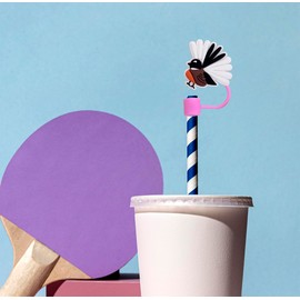 6PCS Animals Straw Toppers for Tumblers 10mm Cute Silicone Spring Birds Straw Covers Cap Reusable Drinking Straw Tip Cover