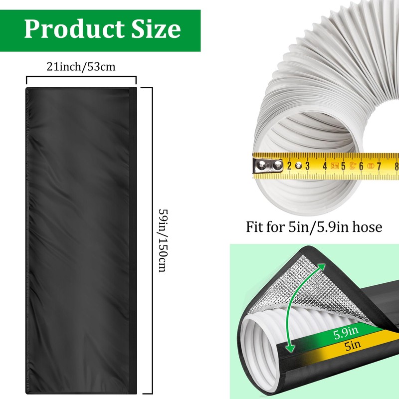 Upgraded Portable AC Hose Insulation Sleeve, 3 Layers Thick Insulated