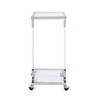 Yoluckea Mobile Sofa Side Table Acrylic End Table C Shaped