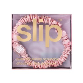 slip Skinny Scrunchie, Pink |Pure Silk Skinny Scrunchie | 100% Mulberry Silk, Anti-Crease, Gentle on Hair, Reduces Breakage | Stylish & Durable