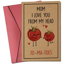 Mother's Day Card for Mom - Funny Gifts for Mom from Daughter, Son - Mothers Day Gifts for Moms - Folded Card with Red Envelope