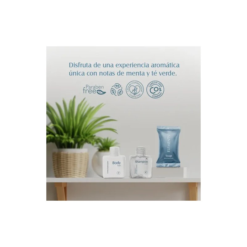 Kit Shampoo Jabón Y Crema Jypesa Elements Amenidades Airbnb