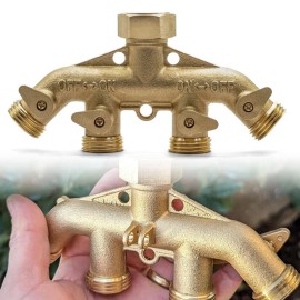 Unbranded 4 Way 3/4" Brass Gardens Water Splitter Multi Hose Tap Adaptor Pipe Connector