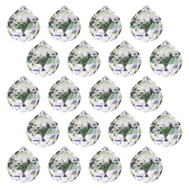 GOIYZTTR 12 Pcs Clear Crystals Ball Prism, 20mm Crystal Chandelier Prism with Drilled Hole Prism Suncatcher Used in Ceiling Chandelier Hanging Decoration