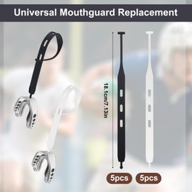 BOXOB 10pcs Rugby Mouth Guard Strap, Football Mouth Guard Tether Only Universal Replacement Pieces Strap for Teens Sports Football Rugby Hockey Basketball Boxing for Most Mouthguards (2 Colors)