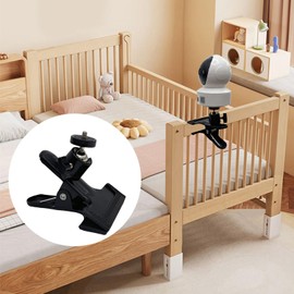 Universal Camera Clamp Mount with 360-Degree Swivel Head, 1/4 Inch Screw, Black (2 Pack)