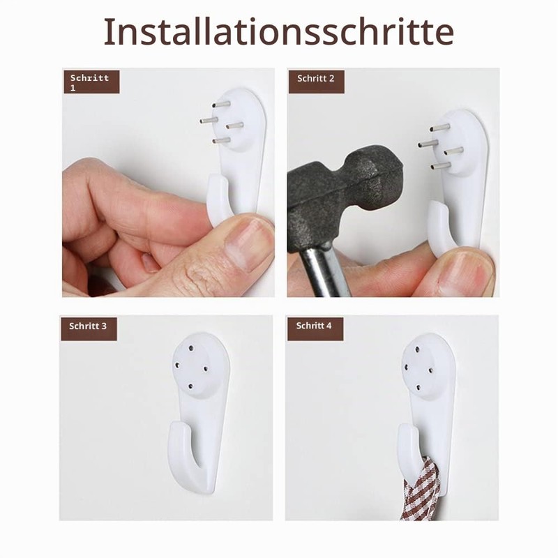 RoserRose Pack of 44 Traceless Picture Hooks, Traceless Wall Hooks,