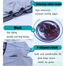 Boboking Boys Soft Viscose From Bamboo Boxers For Kids Soft Tagless Boy's Underwear Large