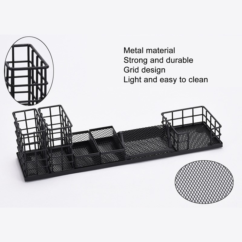 7pcs Mesh Desk Organizer Multi Functional Phone Holder Paperclip Storage