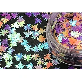 Nail Art Autumn Maple Leaf Varigated 5mm (3102 Tooti - orange purple pink)